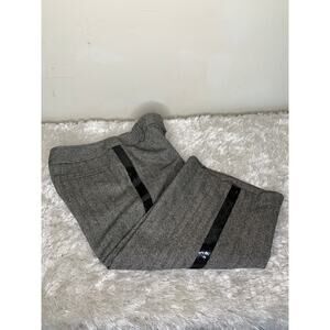 Loft Herringbone Wool Silk Blend Cropped  Gaucho Sequin Stripe Sz 8